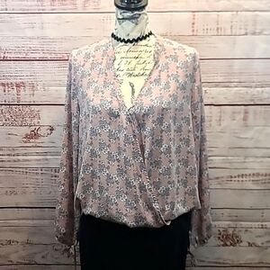 Collective Concepts pink floral blouse